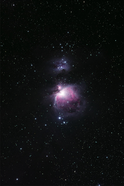 The Orion Nebula is a diffuse nebula situated south of Orion's Belt in the constellation of Orion. Pictured above is NGC 1973, 1975 & 1977, known as the Running Man Nebula.   Taken 2014-02-18 with T20, a Takahashi FSQ-ED located at the New Mexico Skies Observatories in Mayhill, New Mexico.